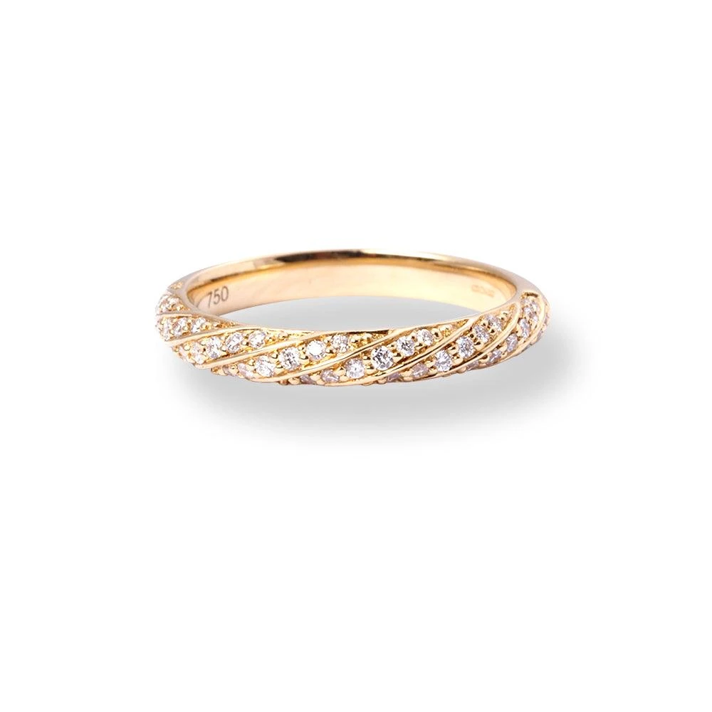 18ct Yellow Gold Diamond Twist Design Half-Eternity Band LR-6711 18ct Yellow Gold Diamond Twist Design Half-Eternity Band LR-6711 -Mathieu Blan Chard Soldes 18ctYellowGoldDiamondTwistDesignHalf EternityBandLR 6711