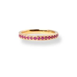 18ct Yellow Gold Ruby Half-Eternity Band LR-6694