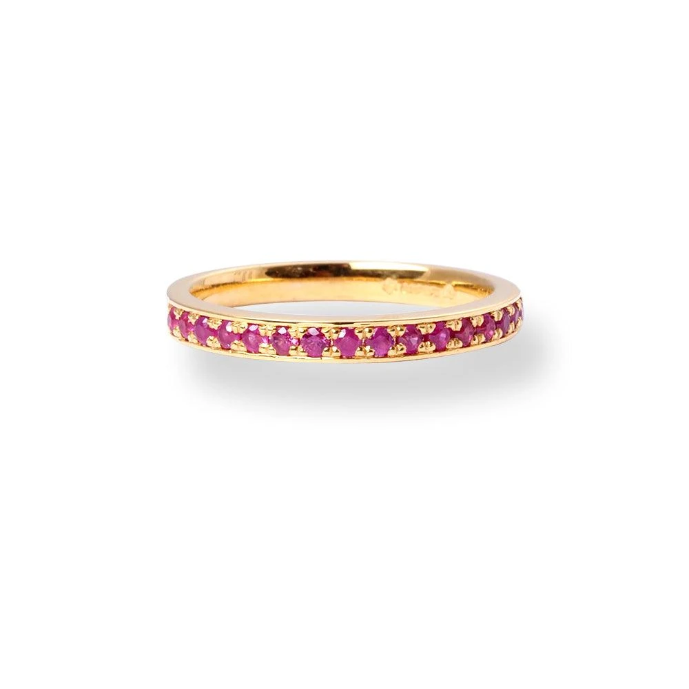 18ct Yellow Gold Ruby Half-Eternity Band LR-6694 18ct Yellow Gold Ruby Half-Eternity Band LR-6694 -Mathieu Blan Chard Soldes 18ctYellowGoldRubyHalf EternityBandLR 6694