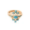 22ct Gold Cubic Zirconia And Turquoise Dress Ring (4.5g) LR-6553