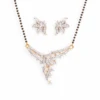 22ct Gold Adjustable Cubic Zirconia Mangal Sutra And Earrings Set MS-4479 E-4479