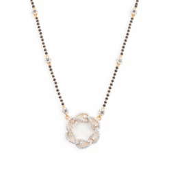 22ct Gold / 18ct White Gold Adjustable Cubic Zirconia Mangal Sutra With Lobster Clasp MS-2081 / MS9004
