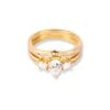 22ct Gold Engagement Ring And Wedding Band Set With Swarovski Zirconia Stones LR-6633