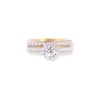 22ct Gold Engagement Ring And Wedding Band Set With Swarovski Zirconia Stones LR-7095