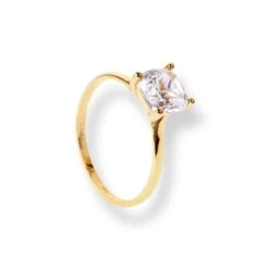 22ct Gold Solitaire Ring With Cushion Shaped Cubic Zirconia Stone LR-7005 2 22ct Gold Solitaire Ring With Cushion Shaped Cubic Zirconia Stone LR-7005 -Mathieu Blan Chard Soldes 22ct gold ring with cushion shaped cubic zirconia stone