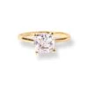 22ct Gold Solitaire Ring With Cushion Shaped Cubic Zirconia Stone LR-7005