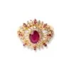 22ct Gold Ring With Pink & White Cubic Zirconia Stones (5.9g) LR-16587