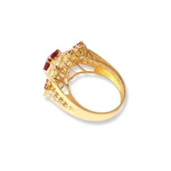 22ct Gold Ring With Pink & White Cubic Zirconia Stones (5.9g) LR-16587 2 22ct Gold Ring With Pink & White Cubic Zirconia Stones (5.9g) LR-16587 -Mathieu Blan Chard Soldes 22ct gold ring with pink and white cubic zirconia stones3