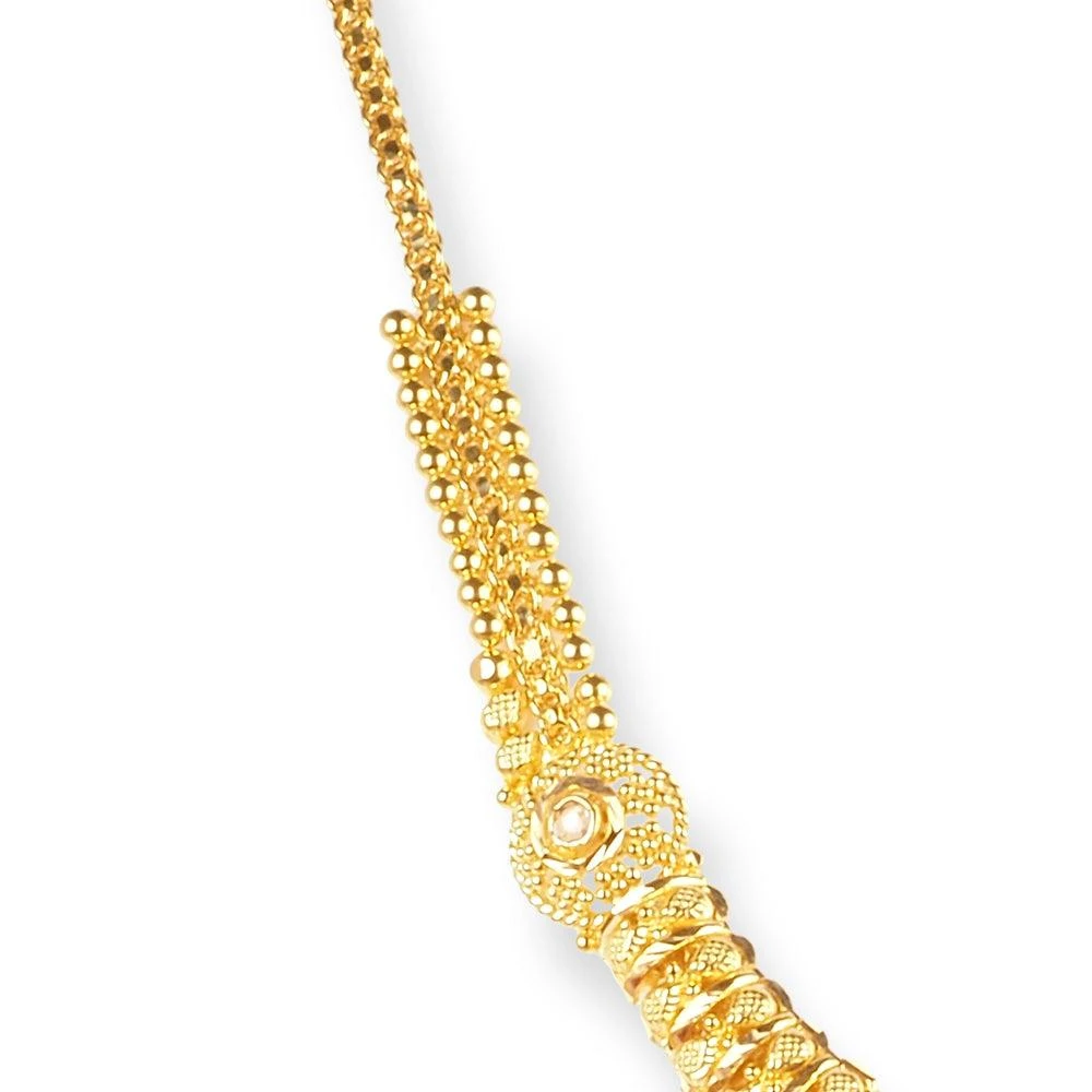 22ct Gold Set with Cubic Zirconia Stones (Necklace + Earrings) N-5948 E-5948 22ct Gold Set With Cubic Zirconia Stones (Necklace + Earrings) N-5948 E-5948 -Mathieu Blan Chard Soldes 22ct gold set with cubic zirconia stones necklace earrings 3