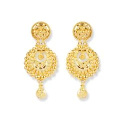 22ct Gold Set With Filigree Work (Necklace + Drop Earrings) N-8169 E-8169 -Mathieu Blan Chard Soldes 22ct gold set with filigree work necklace drop earrings 4