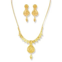 22ct Gold Set With Filigree Work N-7909