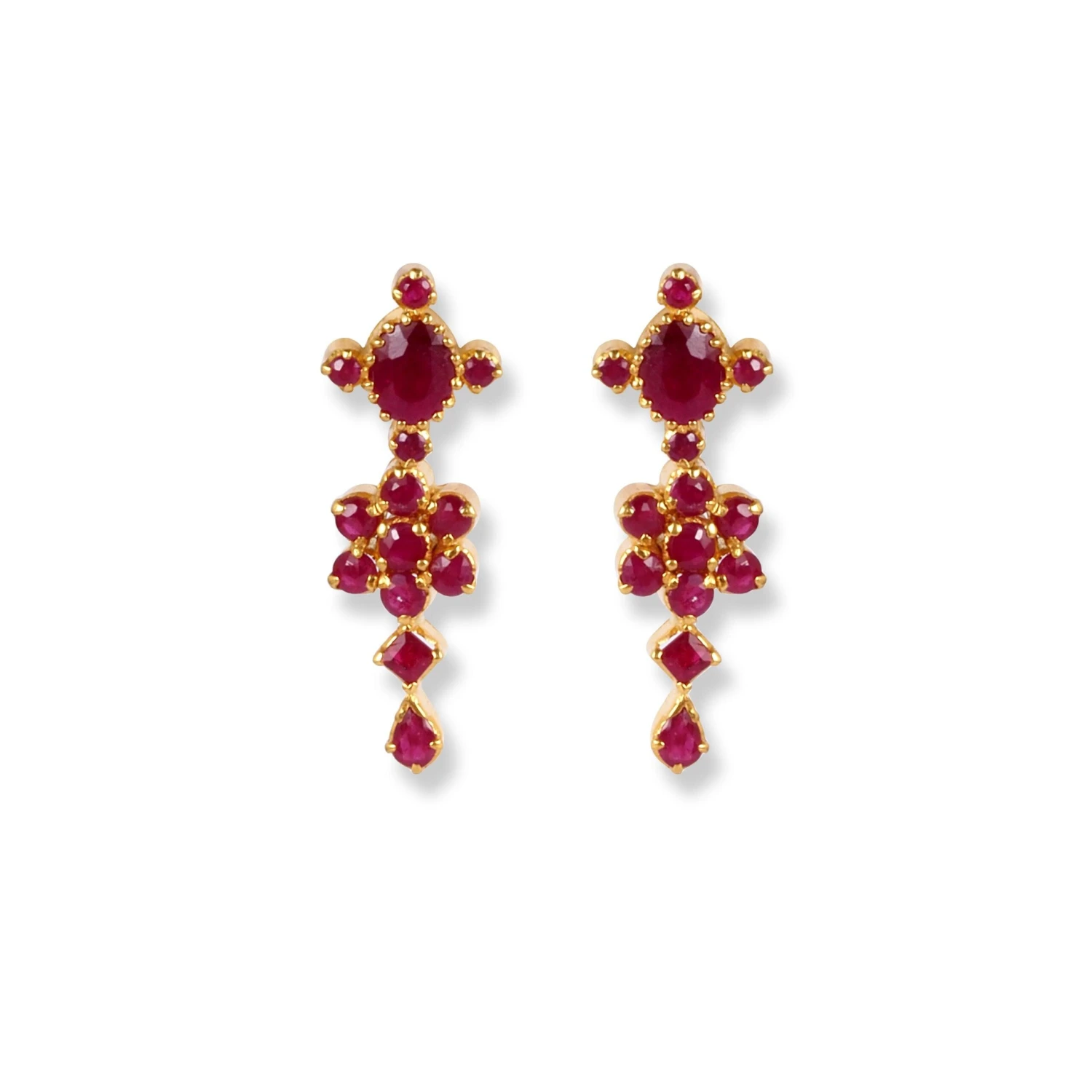 22ct Gold Set with Red Cubic Zirconia Stones NE-6218 22ct Gold Set With Red Cubic Zirconia Stones NE-6218 -Mathieu Blan Chard Soldes 22ct gold set with red cubic zirconia stones 5 scaled