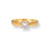 22ct Gold Solitaire Engagement Ring With Swarovski Zirconia Stone LR-6620