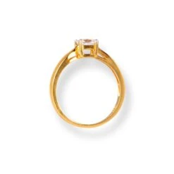 22ct Gold Solitaire Engagement Ring With Swarovski Zirconia Stone LR-6620 -Mathieu Blan Chard Soldes 22ct gold solitaire engagement ring with swarovski zirconia stone 3