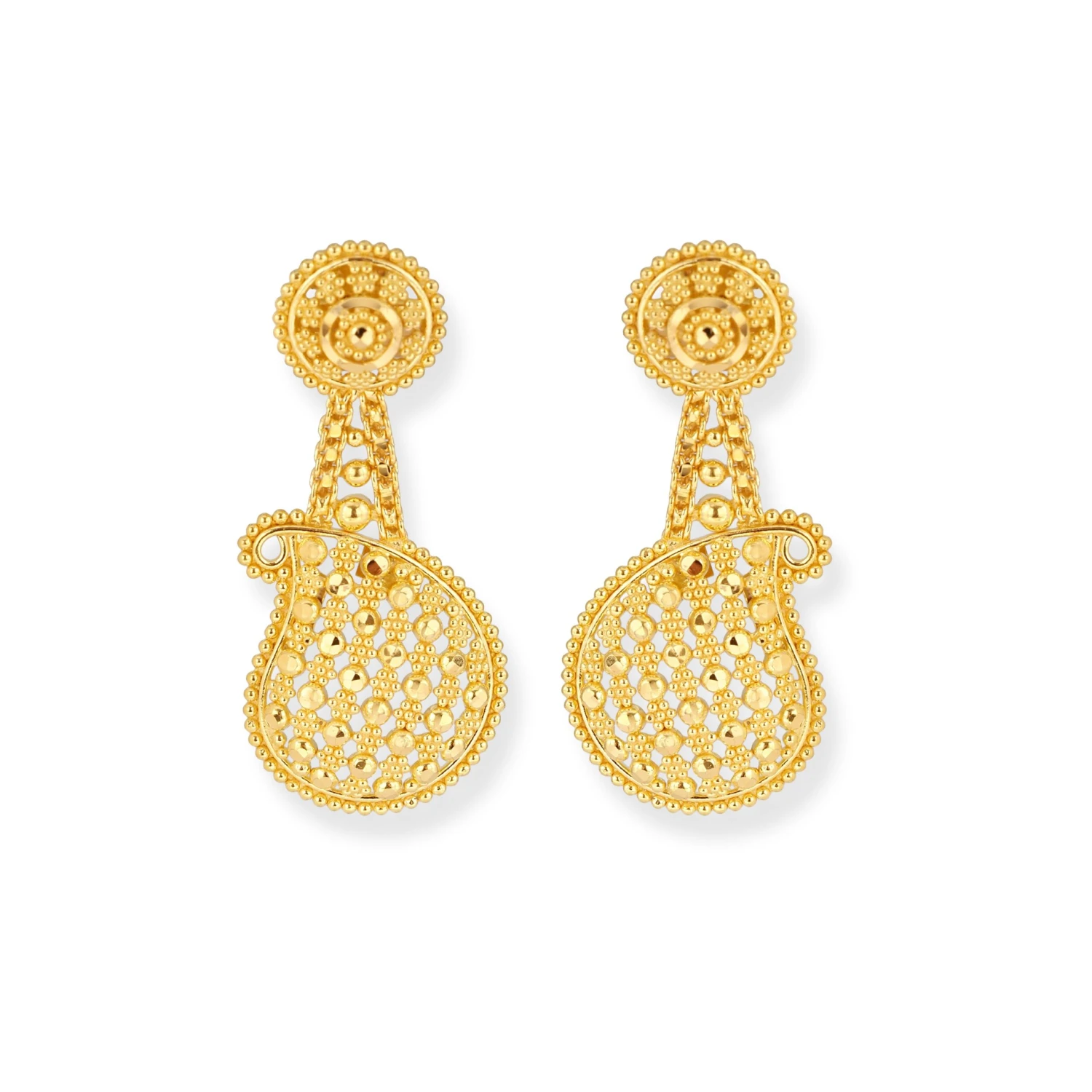 22ct Gold Three-Row Filigree Design Necklace and Drop Earrings Set 22ct Gold Three-Row Filigree Design Necklace And Drop Earrings Set -Mathieu Blan Chard Soldes 22ct gold three row filigree design necklace and drop earrings set N 8630 E 8630N 2 scaled