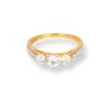 22ct Gold Trilogy Ring With Swarovski Zirconia Stones LR-6624