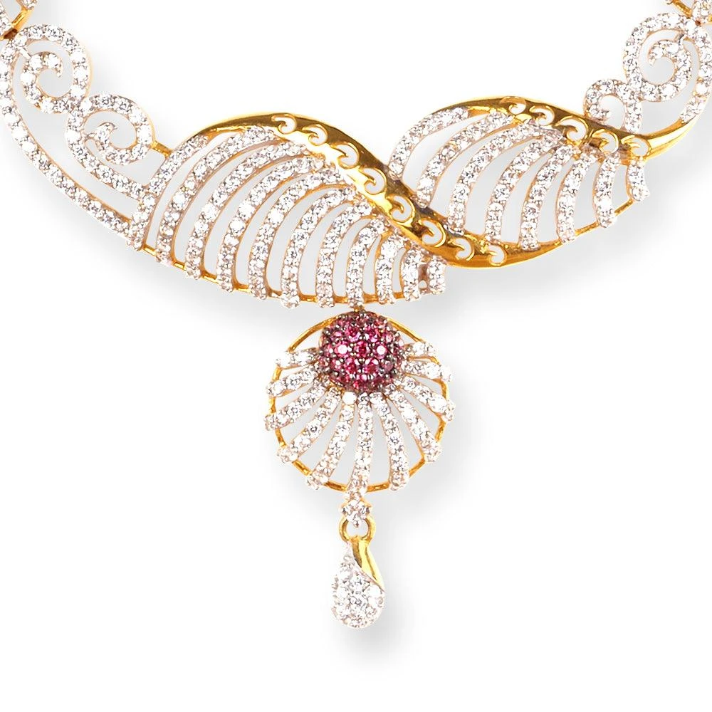 22ct Gold Cubic Zirconia Necklace N-4960 22ct Gold Cubic Zirconia Necklace N-4960 -Mathieu Blan Chard Soldes 22ctGoldCubicZirconiaNecklaceN 4960 1