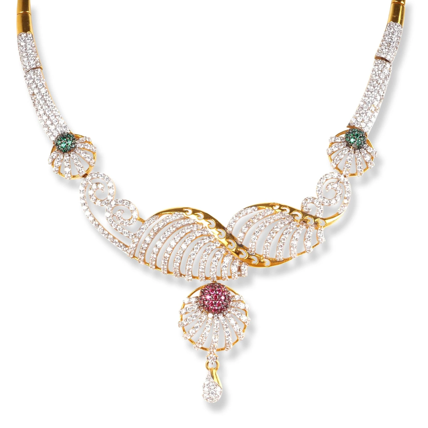 22ct Gold Cubic Zirconia Necklace N-4960 22ct Gold Cubic Zirconia Necklace N-4960 -Mathieu Blan Chard Soldes 22ctGoldCubicZirconiaNecklaceN 4960 3 scaled