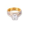 22ct Gold Engagement Ring And Wedding Band Set With Swarovski Zirconia Stones LR-6634