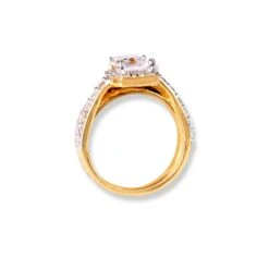 22ct Gold Engagement Ring And Wedding Band Set With Swarovski Zirconia Stones LR-6634 3 22ct Gold Engagement Ring And Wedding Band Set With Swarovski Zirconia Stones LR-6634 -Mathieu Blan Chard Soldes 22ctGoldEngagementRingandWeddingBandSetwithSwarovskiZirconiaStones 9