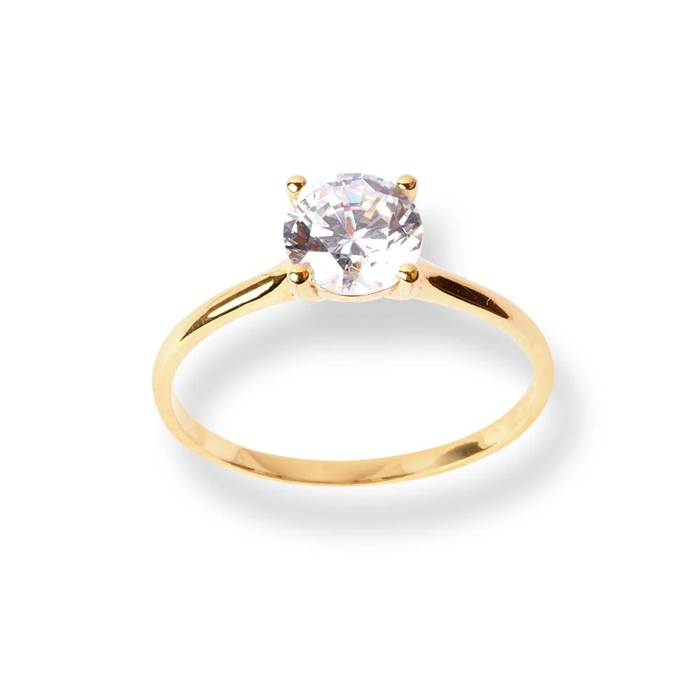 22ct Gold Ring with Round Shaped Cubic Zirconia Stone LR-7004 22ct Gold Ring With Round Shaped Cubic Zirconia Stone LR-7004 -Mathieu Blan Chard Soldes 22ctGoldRingwithRoundShapedCubicZirconiaStoneLR 7004 2
