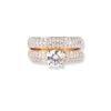 22ct Gold Swarovski Zirconia Engagement Ring And Wedding Band Suite LR-6630