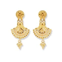 22ct Gold Set With Filigree Work N-7902 -Mathieu Blan Chard Soldes 22ctYellowGoldNecklacewithDrop 1