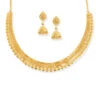 22ct Gold Choker Necklace With Filigree Beads & Matching Earrings