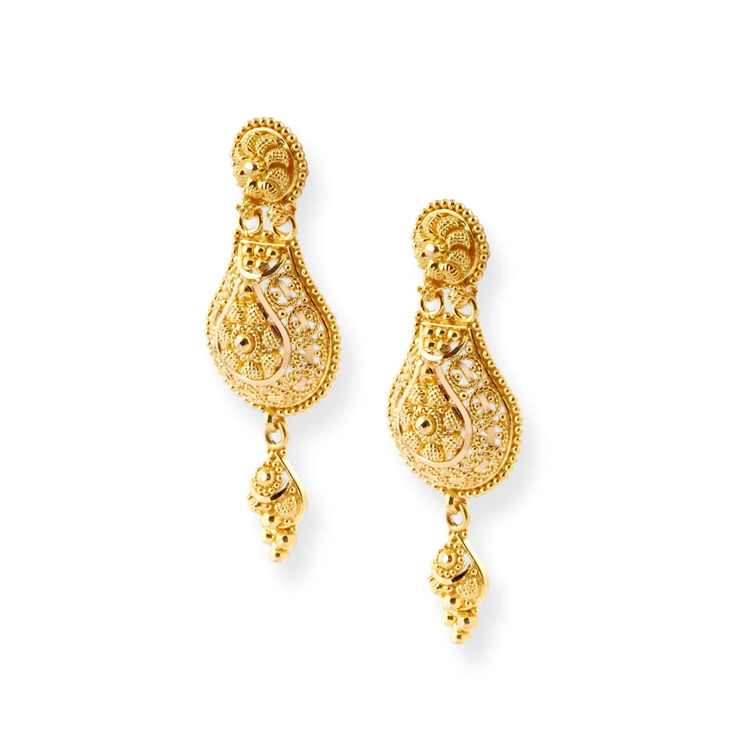 22ct Gold Filigree Necklace & Earrings Set – Traditional Bridal Jewellery 22ct Gold Filigree Necklace & Earrings Set – Traditional Bridal Jewellery -Mathieu Blan Chard Soldes 22ct Gold Filigree Necklace Earrings Set Traditional Bridal Jewellery 3