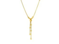 22ct Gold Necklace With Diamond Cut Beads & Drop – Stylish Gold Jewellery