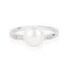 18ct White Gold Diamond & Cultured Pearl Drop Dress Ring A-R38027-3005