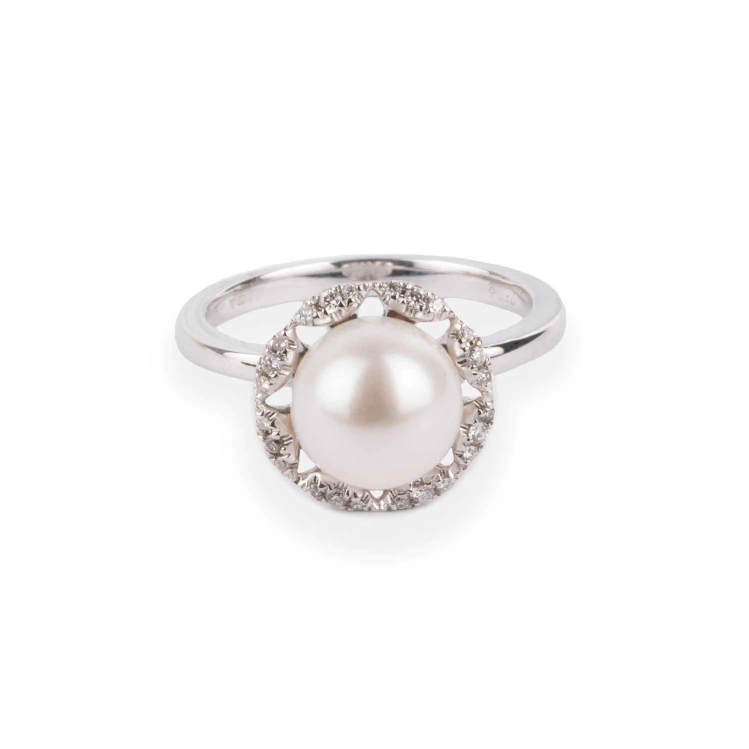 18ct White Gold Diamond & Cultured Pearl Dress Ring A-R41161-3002 18ct White Gold Diamond & Cultured Pearl Dress Ring A-R41161-3002 -Mathieu Blan Chard Soldes A R41161 3002 FRONT