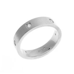 Brushed Sterling Silver Gents Wedding Band With Cubic Zirconia - Modern Men’s Ring | Size T 5 Brushed Sterling Silver Gents Wedding Band With Cubic Zirconia - Modern Men’s Ring | Size T -Mathieu Blan Chard Soldes BS0051 B 85e05fea 1c27 4112 81a6 3df36055cf48