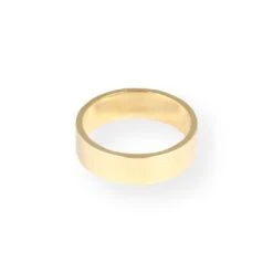 18ct Yellow Gold Mirror Polish Flat Band 6mm GR-8341