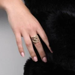 18ct Yellow Gold Diamond (Brown & White) Ring HF05355R-Y-BR 2 18ct Yellow Gold Diamond (Brown & White) Ring HF05355R-Y-BR -Mathieu Blan Chard Soldes HF05355R A