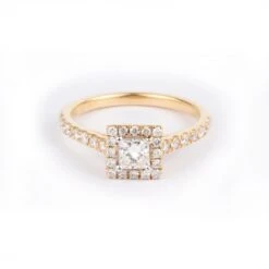18ct Yellow Gold Cluster Diamond Ring LR-1264
