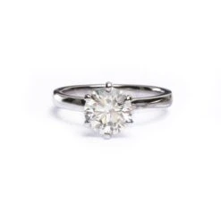 Platinum Round Brilliant Cut GIA Diamond Engagement Ring LR-1746