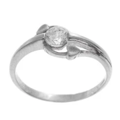 18ct White Gold Dress Ring Set With A Cubic Zirconia Stone LR-2371 -Mathieu Blan Chard Soldes LR 2371 C