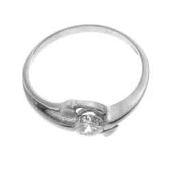18ct White Gold Dress Ring Set With A Cubic Zirconia Stone LR-2371 -Mathieu Blan Chard Soldes LR 2371 D