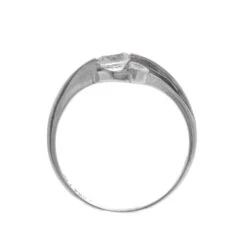 18ct White Gold Dress Ring Set With A Cubic Zirconia Stone LR-2371 -Mathieu Blan Chard Soldes LR 2371 E