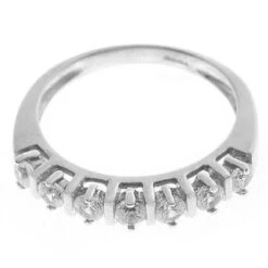 18ct White Gold Cubic Zirconia Half Eternity Ring LR-2421 -Mathieu Blan Chard Soldes LR 2421 D
