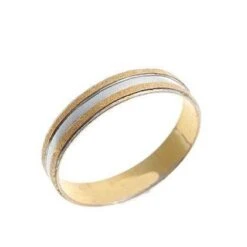 22ct Gold Wedding Band With Rhodium Design (2.5g) LR-3562