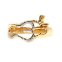 22ct Gold Two Tone Om Ring -Mathieu Blan Chard Soldes LR 5810 B