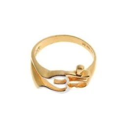 22ct Gold Two Tone Om Ring -Mathieu Blan Chard Soldes LR 5810 C