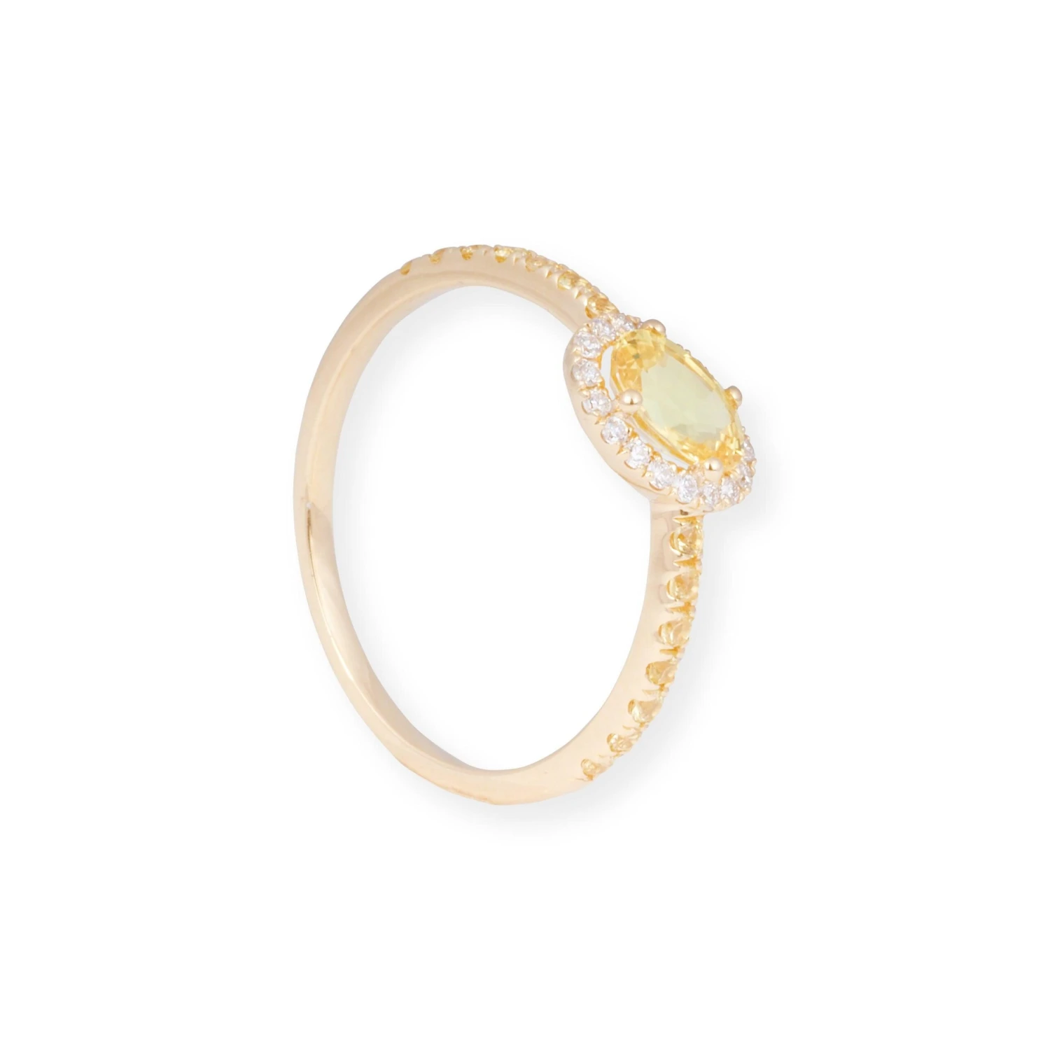 18ct Yellow Gold Ring With Diamond and Yellow Sapphire LR-7037 18ct Yellow Gold Ring With Diamond And Yellow Sapphire LR-7037 -Mathieu Blan Chard Soldes LR 7037 3 scaled