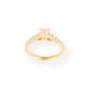 18ct Yellow Gold Cushion Cut Diamond Ring With Diamonds On Shoulder LR-7084