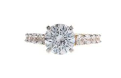 22ct Gold Swarovski Zirconia Engagement Ring LR13313 2 22ct Gold Swarovski Zirconia Engagement Ring LR13313 -Mathieu Blan Chard Soldes LR13313 B