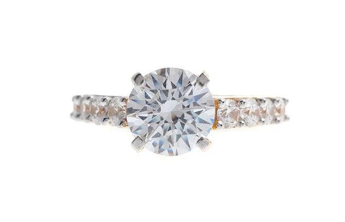 22ct Gold Swarovski Zirconia Engagement Ring LR13313 22ct Gold Swarovski Zirconia Engagement Ring LR13313 -Mathieu Blan Chard Soldes LR13313 B
