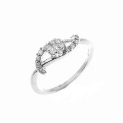 18ct White Gold Cubic Zirconia Engagement Ring LR1496 -Mathieu Blan Chard Soldes LR1496 D