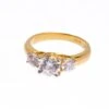 22ct Gold Trilogy Ring Set With Swarovski Zirconias LR8176